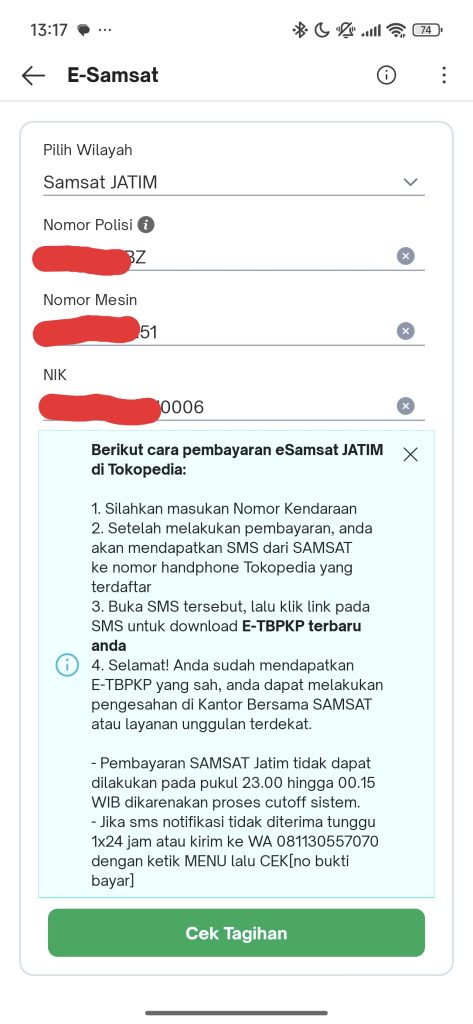 cara bayar pajak motor online